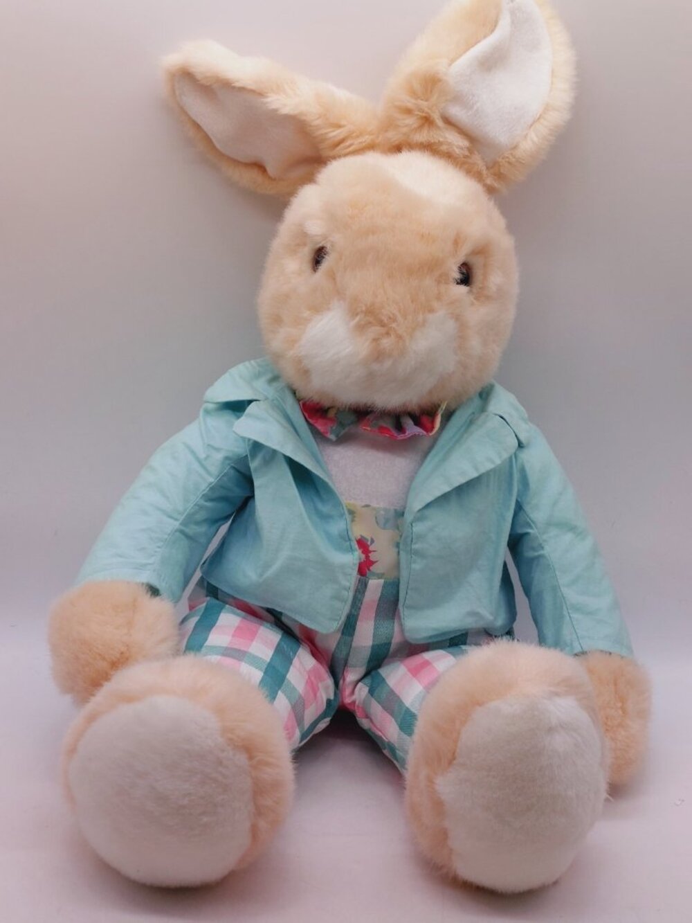 Commonwealth Bunny Rabbit White In Pastel Outfit Plush Stuffed 19”